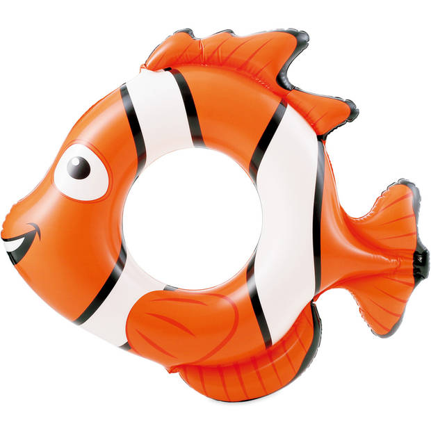 Oranje clownvis opblaasbare zwemband/zwemring a66 x 72 x 15 cm kids speelgoed - Zwembanden