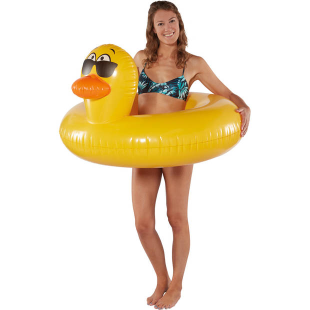 Gele eend opblaasbare zwemband/zwemring 101 cm kids speelgoed - Zwembanden
