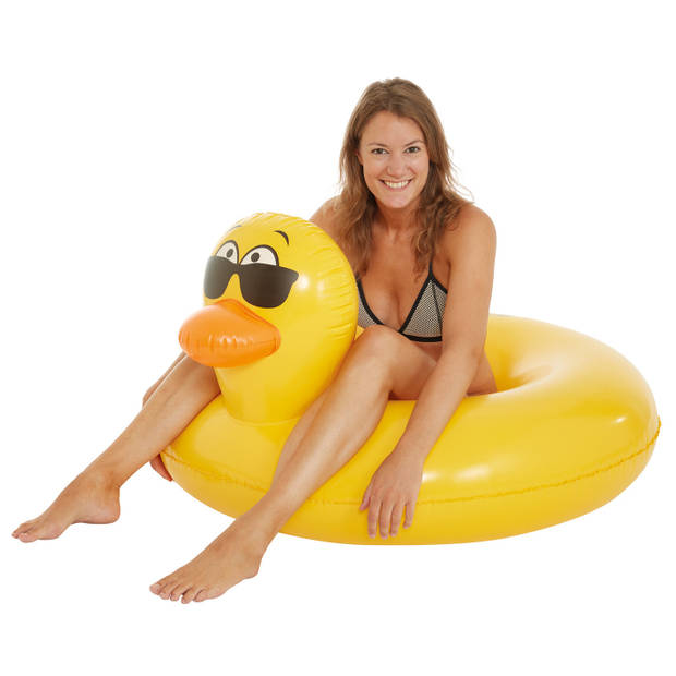 Gele eend opblaasbare zwemband/zwemring 101 cm kids speelgoed - Zwembanden