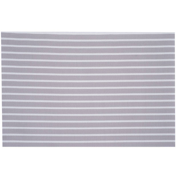 1x Rechthoekige onderzetters/placemats voor borden beige/wit geweven print 30 x 45 cm - Placemats