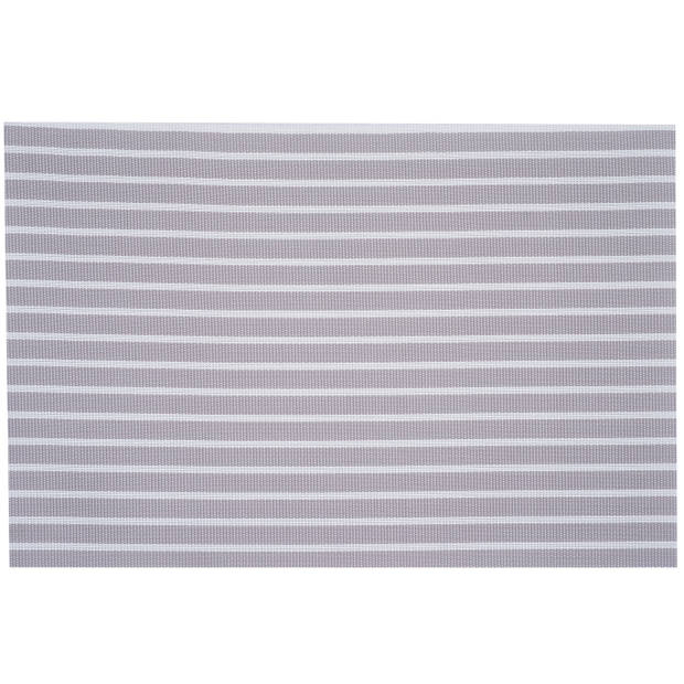 8x Rechthoekige onderzetters/placemats voor borden beige/wit geweven print 30 x 45 cm - Placemats