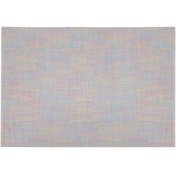 8x Rechthoekige placemats metallic pasteltinten geweven 30 x 45 cm - Placemats