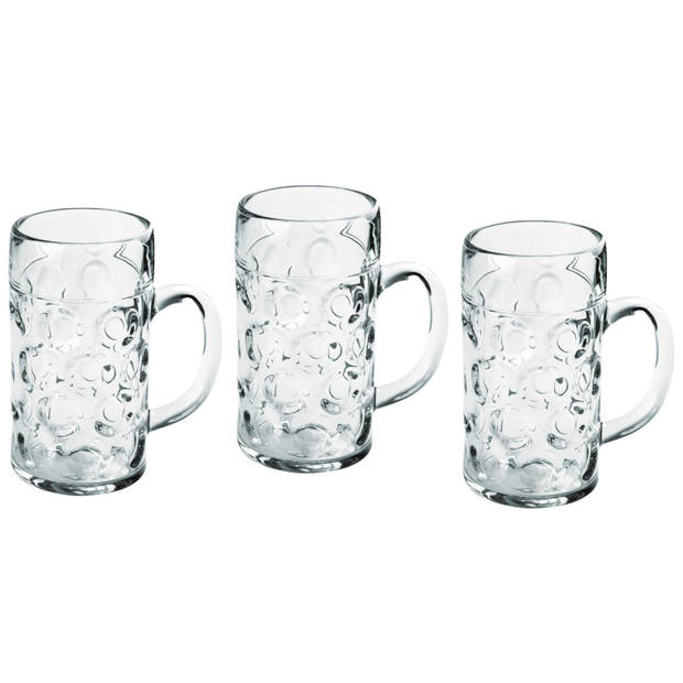 1x Bierfeest glazen/pullen 1.3 liter van onbreekbaar kunststof - Bierglazen