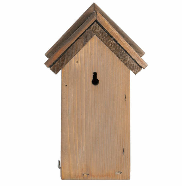 2x Houten vogelhuisje/nestkastje 22 cm - zwart/wit/lichtblauw DHZ schilderen pakket - Vogelhuisjes
