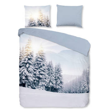 Pure Dekbedovertrek Micropercal Winter View - blauw 240x200/220cm