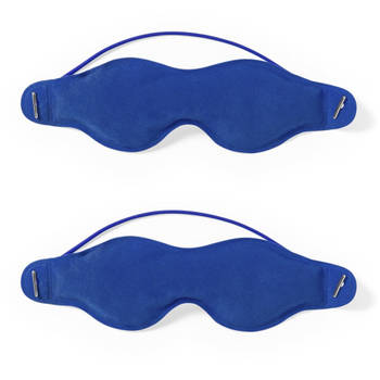 2x stuks verkoelend oogmasker blauw - Slaapmaskers