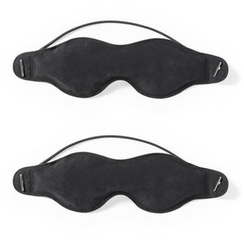 2x stuks verkoelend oogmasker zwart - Slaapmaskers