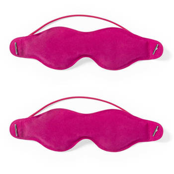 2x stuks verkoelend oogmasker roze - Slaapmaskers