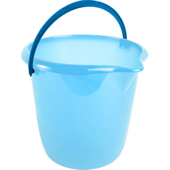 Blauwe schoonmaakemmers/huishoudemmers 10 liter van dia 28 cm - Emmers