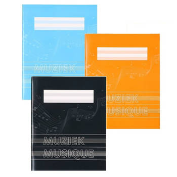 A5 schriften met muzieknoten balken turquoise 3x - Schriften