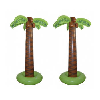 2x stuks decoratie opblaasbare Hawaii palmboom 165 cm - Opblaasfiguren