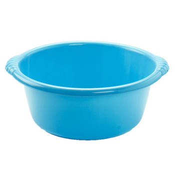 Kunststof teiltje/afwasbak rond 25 liter blauw - Afwasbak
