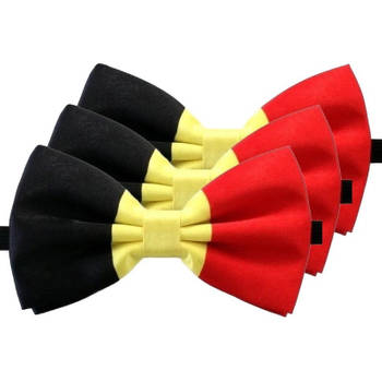 3x Belgie verkleed vlinderstrikken/vlinderdassen 12 cm voor dames/heren - Verkleedstrikjes