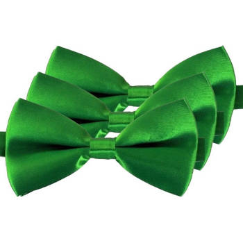 3x Groene verkleed vlinderstrikken/vlinderdassen 12 cm voor dames/heren - Verkleedstrikjes