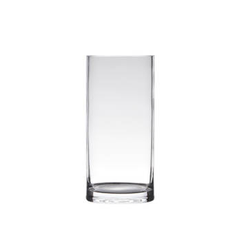 Glazen bloemen cylinder vaas/vazen 40 x 12 cm transparant - Vazen
