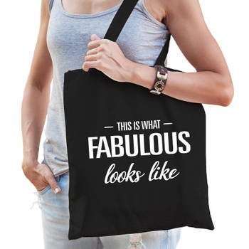This is what fabulous looks like cadeau tas zwart voor fantastische dames - Feest Boodschappentassen