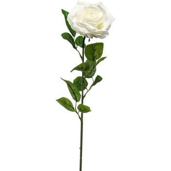 Emerald Kunstbloem roos Marleen - creme - 63 cm - decoratie bloemen - Kunstbloemen