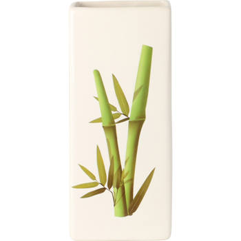 1x Witte verwarming verdampers botanische print bamboe 21 cm - Luchtbevochters
