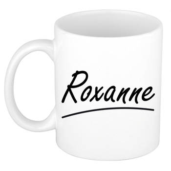 Roxanne voornaam kado beker / mok sierlijke letters - gepersonaliseerde mok met naam - Naam mokken