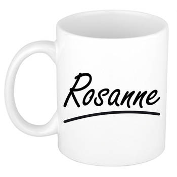 Rosanne voornaam kado beker / mok sierlijke letters - gepersonaliseerde mok met naam - Naam mokken