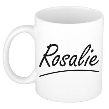 Rosalie voornaam kado beker / mok sierlijke letters - gepersonaliseerde mok met naam - Naam mokken