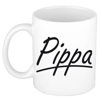 Pippa voornaam kado beker / mok sierlijke letters - gepersonaliseerde mok met naam - Naam mokken