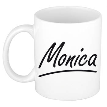 Monica voornaam kado beker / mok sierlijke letters - gepersonaliseerde mok met naam - Naam mokken