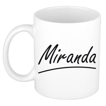 Miranda voornaam kado beker / mok sierlijke letters - gepersonaliseerde mok met naam - Naam mokken