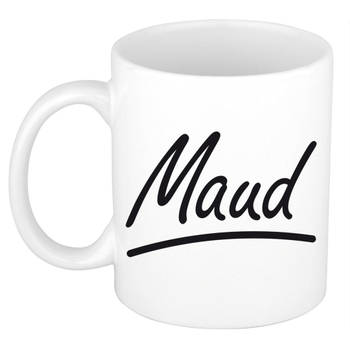 Maud voornaam kado beker / mok sierlijke letters - gepersonaliseerde mok met naam - Naam mokken