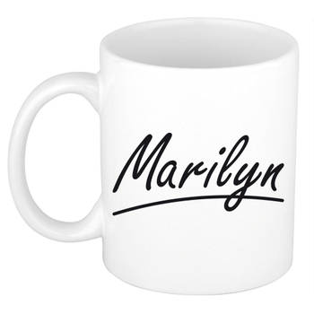 Marilyn voornaam kado beker / mok sierlijke letters - gepersonaliseerde mok met naam - Naam mokken