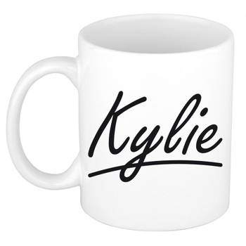 Kylie voornaam kado beker / mok sierlijke letters - gepersonaliseerde mok met naam - Naam mokken