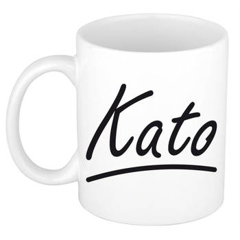 Kato voornaam kado beker / mok sierlijke letters - gepersonaliseerde mok met naam - Naam mokken