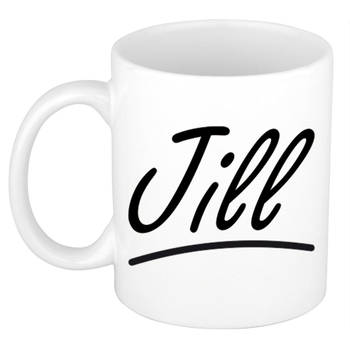 Jill voornaam kado beker / mok sierlijke letters - gepersonaliseerde mok met naam - Naam mokken
