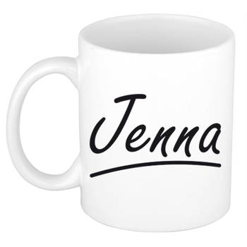 Jenna voornaam kado beker / mok sierlijke letters - gepersonaliseerde mok met naam - Naam mokken