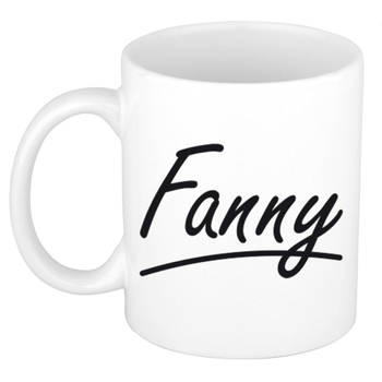 Fanny voornaam kado beker / mok sierlijke letters - gepersonaliseerde mok met naam - Naam mokken