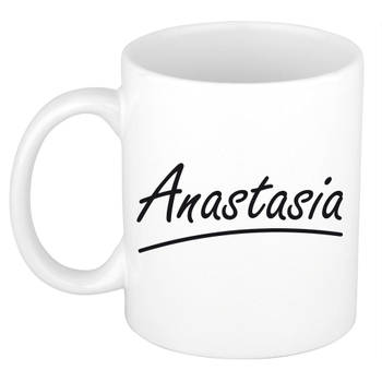 Anastasia voornaam kado beker / mok sierlijke letters - gepersonaliseerde mok met naam - Naam mokken