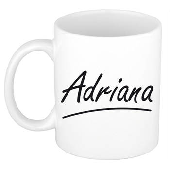 Adriana voornaam kado beker / mok sierlijke letters - gepersonaliseerde mok met naam - Naam mokken