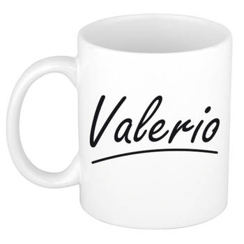 Valerio voornaam kado beker / mok sierlijke letters - gepersonaliseerde mok met naam - Naam mokken