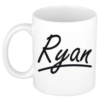 Ryan voornaam kado beker / mok sierlijke letters - gepersonaliseerde mok met naam - Naam mokken