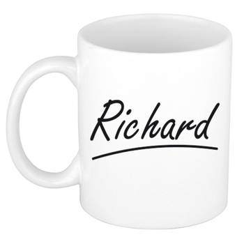 Richard voornaam kado beker / mok sierlijke letters - gepersonaliseerde mok met naam - Naam mokken