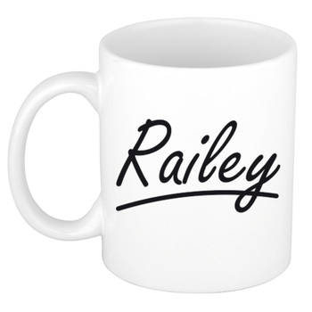 Railey voornaam kado beker / mok sierlijke letters - gepersonaliseerde mok met naam - Naam mokken