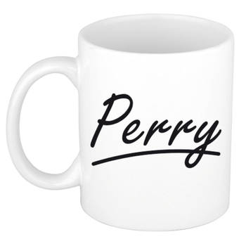 Perry voornaam kado beker / mok sierlijke letters - gepersonaliseerde mok met naam - Naam mokken
