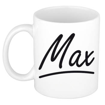 Max voornaam kado beker / mok sierlijke letters - gepersonaliseerde mok met naam - Naam mokken