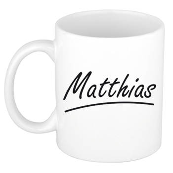 Matthias voornaam kado beker / mok sierlijke letters - gepersonaliseerde mok met naam - Naam mokken
