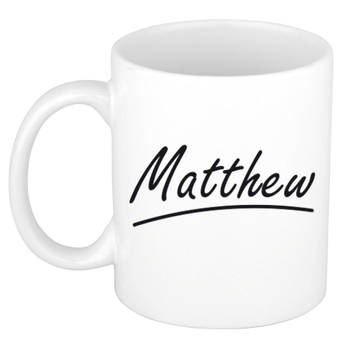 Matthew voornaam kado beker / mok sierlijke letters - gepersonaliseerde mok met naam - Naam mokken