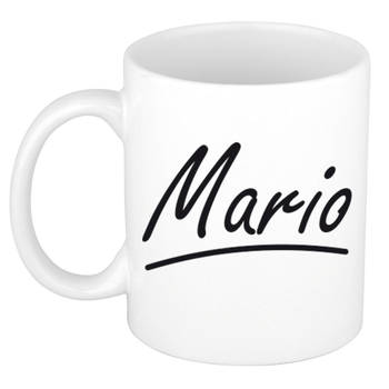 Mario voornaam kado beker / mok sierlijke letters - gepersonaliseerde mok met naam - Naam mokken