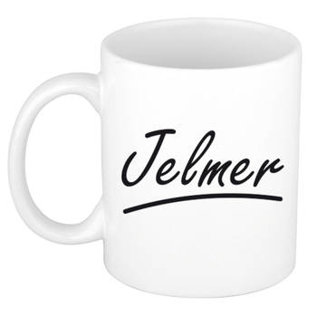 Jelmer voornaam kado beker / mok sierlijke letters - gepersonaliseerde mok met naam - Naam mokken