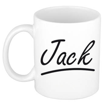 Jack voornaam kado beker / mok sierlijke letters - gepersonaliseerde mok met naam - Naam mokken
