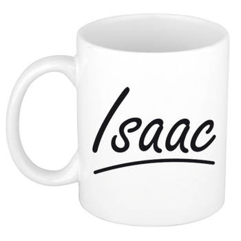 Isaac voornaam kado beker / mok sierlijke letters - gepersonaliseerde mok met naam - Naam mokken