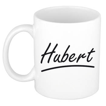 Hubert voornaam kado beker / mok sierlijke letters - gepersonaliseerde mok met naam - Naam mokken